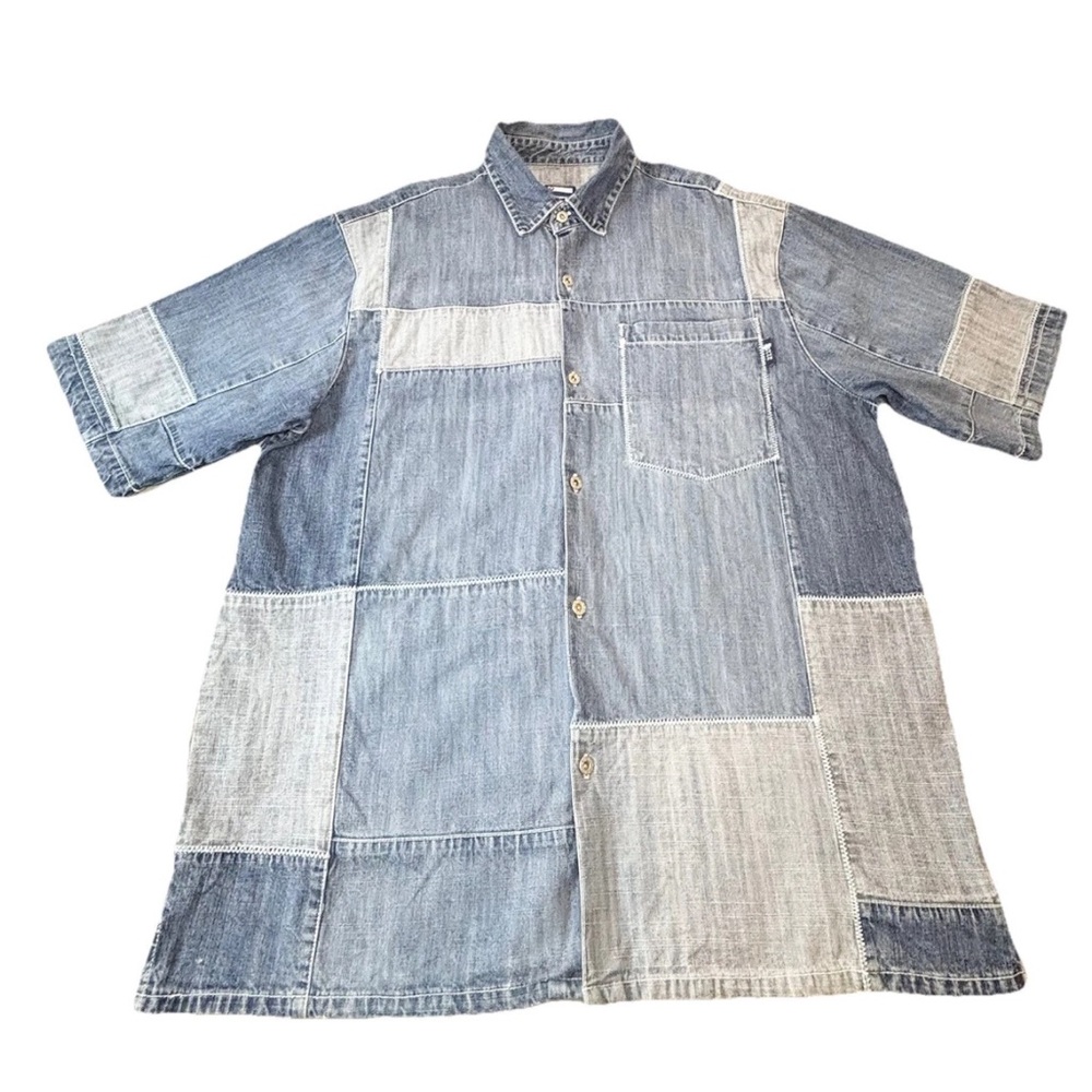 Vintage Y2k South Pole Denim Patchwork Shirt Men’s‎ Xl